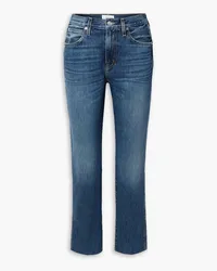 SLVRLAKE Hero frayed high-rise straight-leg jeans - Blue Blue