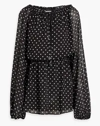 ROTATE Birger Christensen Polka-dot chiffon mini dress - Black Black