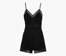 Crocheted lace playsuit - Black