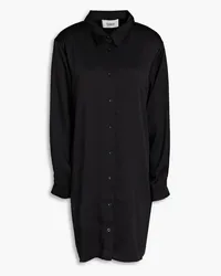 ba&sh Satin-crepe mini shirt dress - Black Black