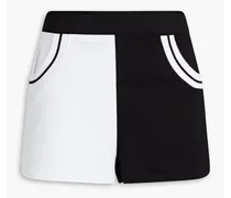 Sophie two-tone French cotton-blend terry shorts - Black