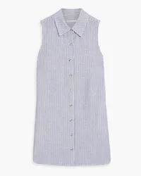 Onia Striped linen and Lyocell-blend mini shirt dress - Blue Blue