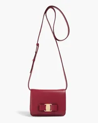 Ferragamo Vara pebbled-leather shoulder bag - Burgundy Burgundy