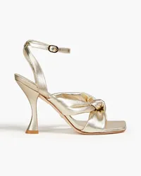 Stuart Weitzman Playa knotted metallic leather sandals - Metallic Metallic