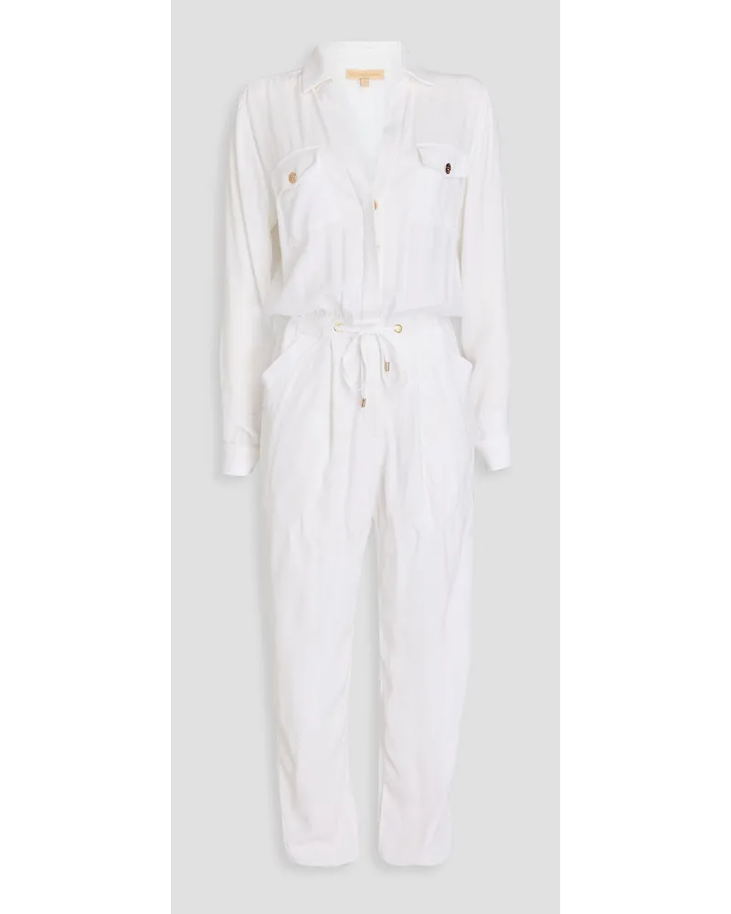 Melissa Odabash Magnolia pleated gathered crepe jumpsuit - White White