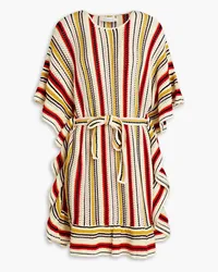 Zimmermann Striped crocheted cotton mini dress - Yellow Yellow