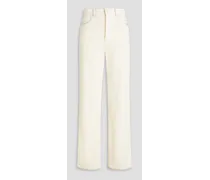 Alyna cotton-blend tweed straight-leg pants - White