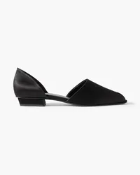 Totême The Peep-Toe satin point-toe flats - Black Black