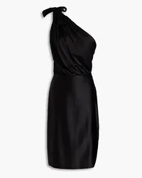 Retrofête Nadia one-shoulder stretch-silk satin mini dress - Black Black