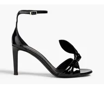 Knotted patent-leather sandals - Black