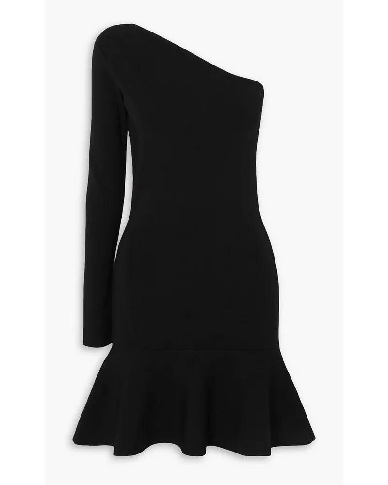 J.W.Anderson One-sleeve ruffled stretch-knit mini dress - Black Black