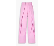 Surf cotton-poplin wide-leg pants - Pink