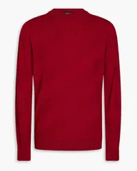 Giorgio Armani Jacquard-knit wool-blend turtleneck sweater - Burgundy Burgundy