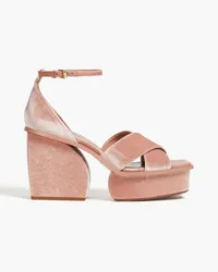 Zimmermann Velvet platform sandals - Pink Pink