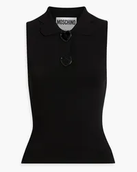 Moschino Button-embellished jersey top - Black Black