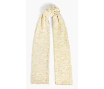 Wool, cotton and cashmere-blend scarf - Yellow