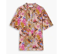 Floral-print cotton-voile blouse - Pink