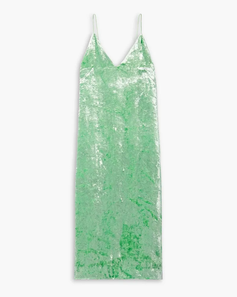 Jil Sander Open-back crushed-velvet midi dress - Green Green