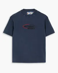 Missoni Embroidered cotton-jersey T-shirt - Blue Blue