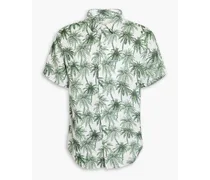 Jack printed linen and Lyocell-blend shirt - Green