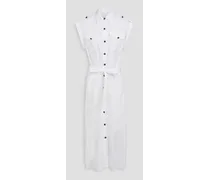 Cotton-poplin midi shirt dress - White