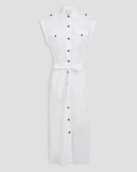 Rag & Bone Roxanne belted cotton-poplin midi dress - White White