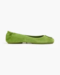 Tory Burch Minnie embellished suede ballet flats - Green Green