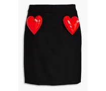 Appliquéd twill mini skirt - Black