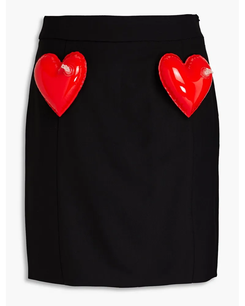 Moschino Appliquéd twill mini skirt - Black Black