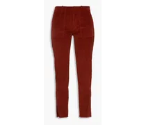 Jenna cotton-blend corduroy slim-leg pants - Red