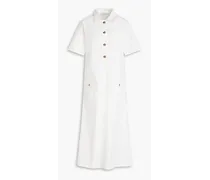 Carter organic cotton-blend twill midi shirt dress - White