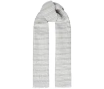Metallic striped linen-blend scarf - Gray
