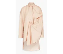 Draped silk-dupioni blouse - Pink