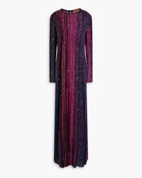 Missoni Sequin-embellished striped ribbed-knit maxi dress - Pink Pink