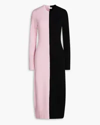 Stine Goya Chiara two-tone ribbed-knit midi dress - Pink Pink