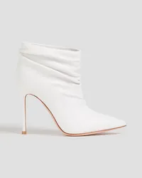 Gianvito Rossi Cypril ruched leather ankle boots - White White