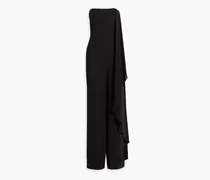 Strapless draped crepe wide-leg jumpsuit - Black
