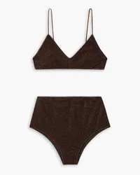 Oséree Lumière stretch-Lurex bikini - Brown Brown