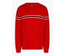 Striped merino wool sweater - Red
