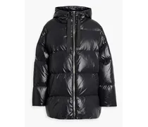 STAND Adeline oversized quilted shell hooded down jacket - Black Black
