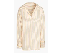 Striped Tencel™-blend shirt - Neutral