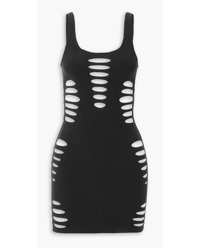 Versace Cutout stretch-jersey mini dress - Black Black