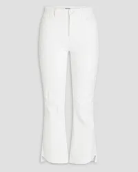 Frame Denim Le Super High cropped distressed high-rise bootcut jeans - White White