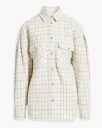 IRO Louana metallic checked tweed shirt jacket - White White