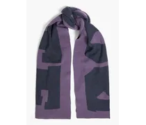 Teressa intarsia-knit wool scarf - Purple - OneSize