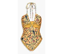 Mora cutout printed swimsuit - Yellow