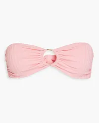 Melissa Odabash Evita ring-embellished ribbed bandeau bikini top - Pink Pink