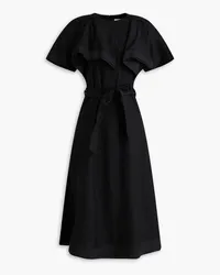 3.1 phillip lim Draped wool-blend midi dress - Black Black