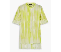 Tie-dyed cotton-voile tunic - Yellow