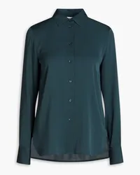 Vince Silk-blend crepe de chine shirt - Blue Blue